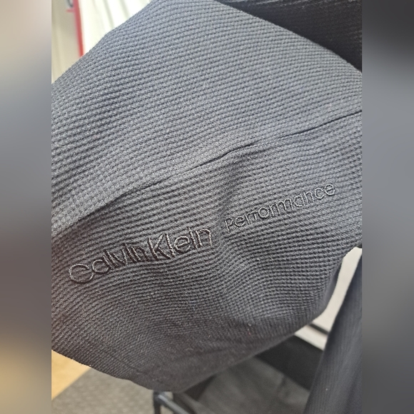 Calvin Klein Performance Stretch Knit Turtleneck Crop Top Black-L - Picture 2 of 4